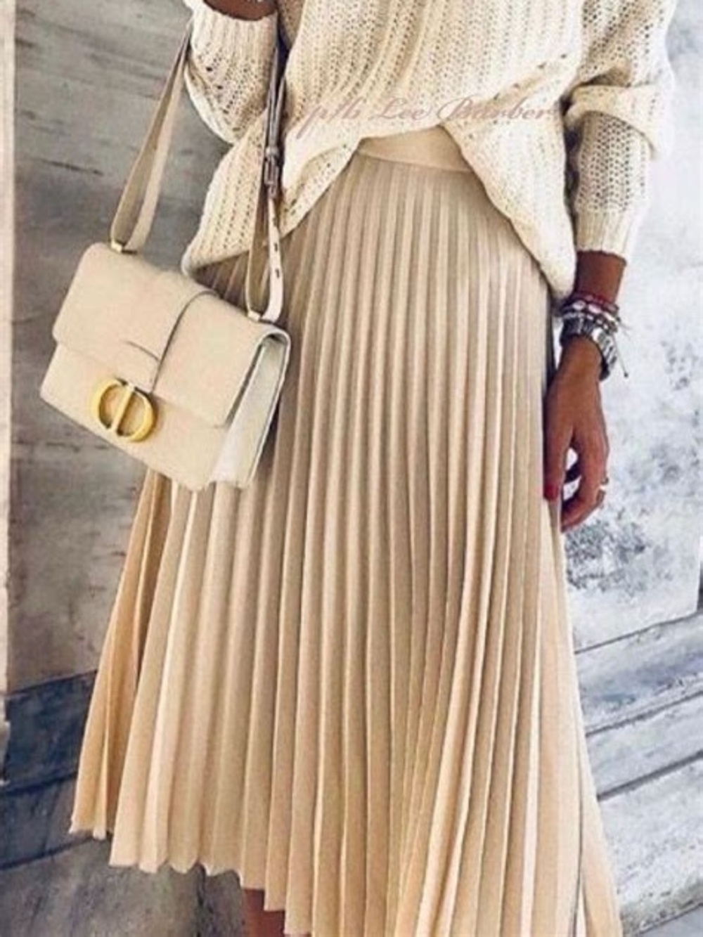 J. Crew Pleated Cream Maxi Skirt
